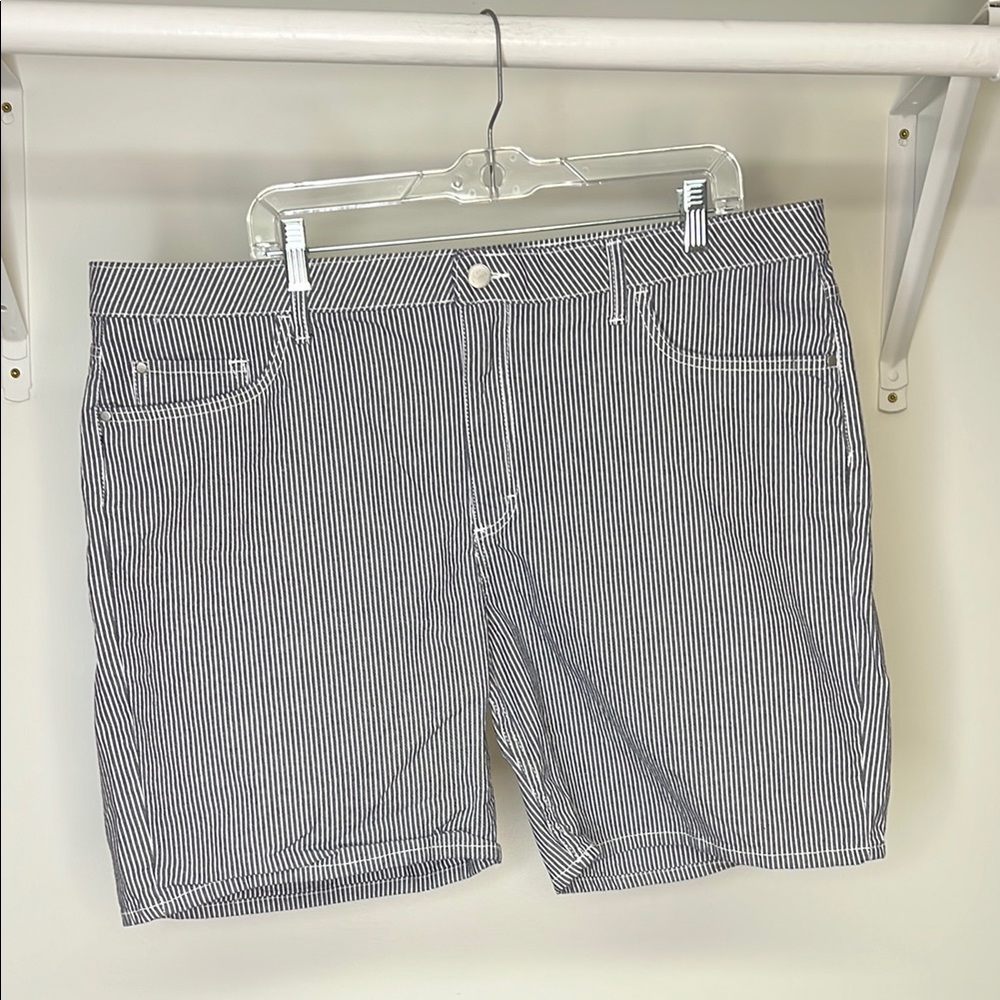 Lee Riders Mid-Rise Striped Navy Blue and White Shorts- 20